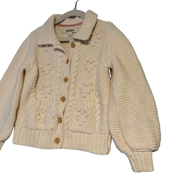 Mini Boden | Cream Bobble Knit Cardigan Sweater Size 6-7Y - Picture 3 of 11